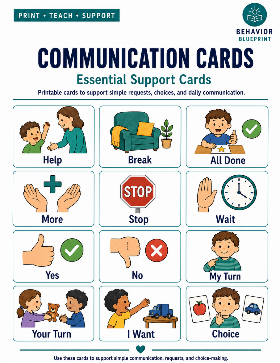 Visuals Starter Pack: 35+ printable behavior support tools you can use today